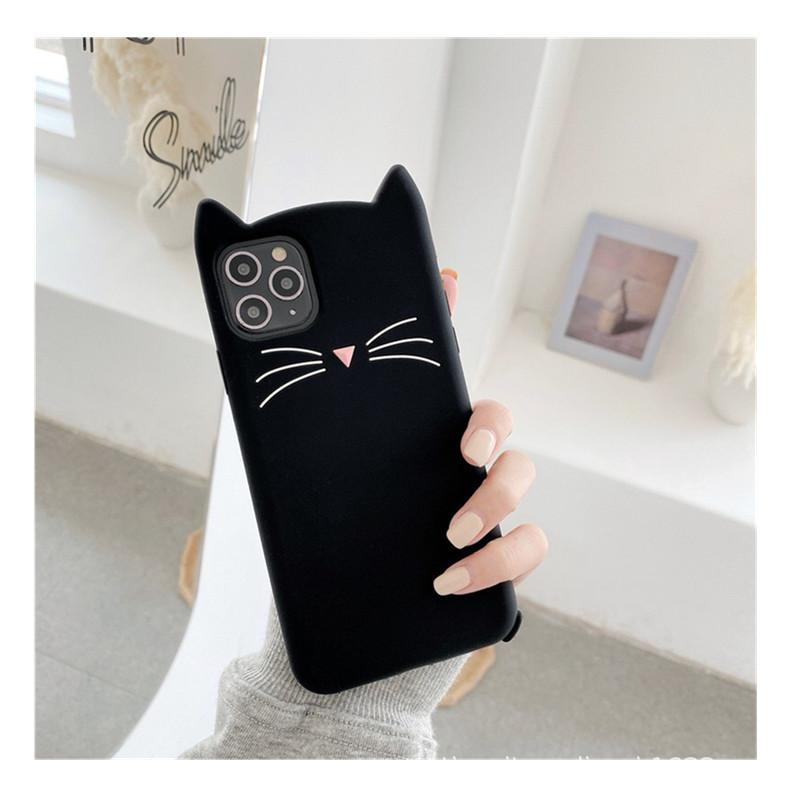 Силиконовый чехол для телефона с изображением усатого кота из мультфильма, защитный чехол для iPhone 6s 7 8 Plus XS 11/12/13/14/15/16 Pro Max