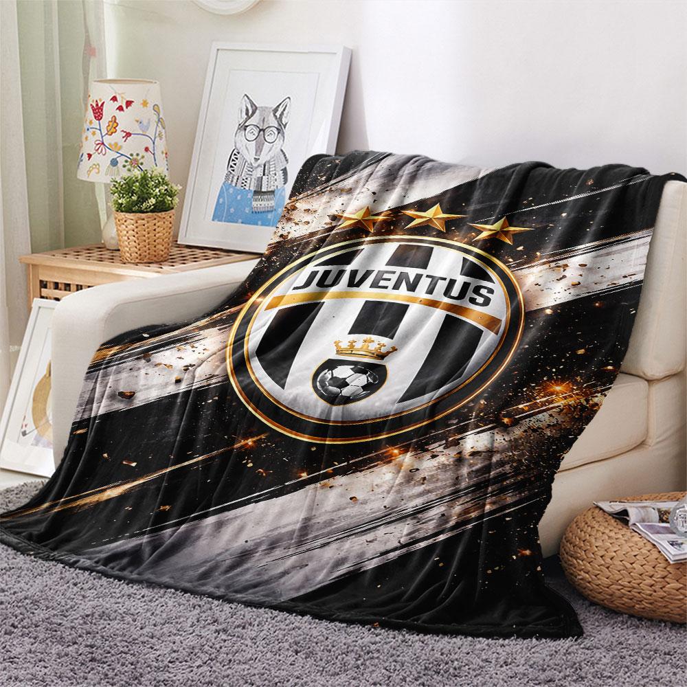 1PC Juventus Football Club Patterned Flannel Blanket Suitable For All Seasons for Home Decor Warmth and Comfort Gifts Holiday Present