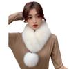 Luxurious Faux Mink Fox Fur Winter Scarf with Ribbon and Pom-Pom Trim
