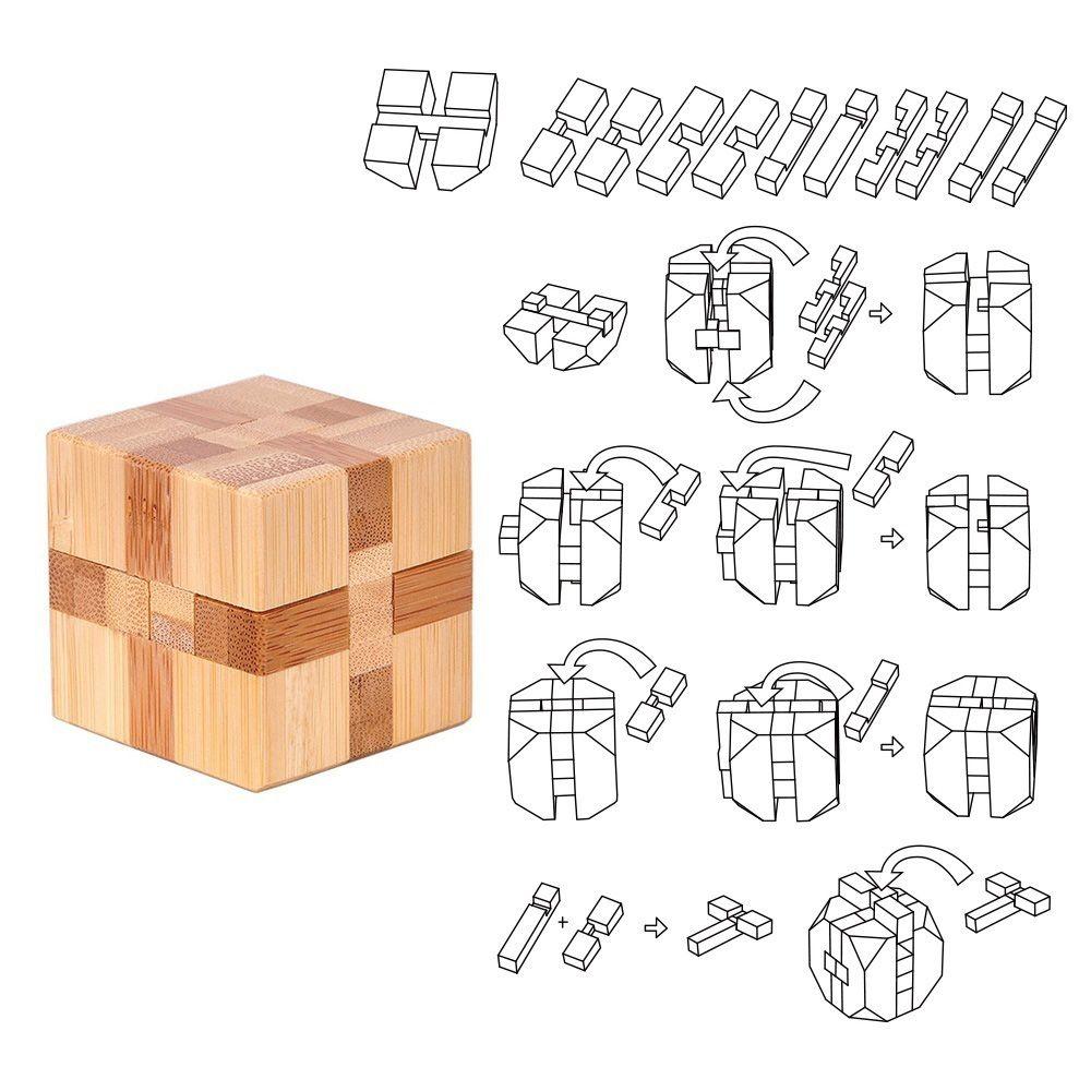 3D Interlocking IQ For Adults Kids Children Classic Toys Brain Teaser Kong Ming Lock Puzzle Toy