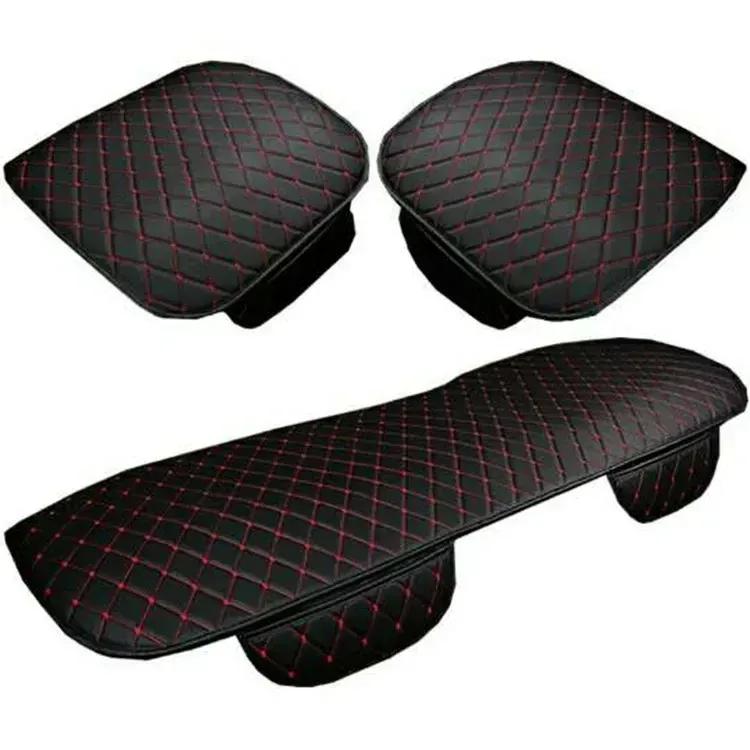 Leather Car Seat Covers Four Seasons Front/Rear Seat Protector Car Seat Cushion Pad Mat Auto Interior Accessories Universal