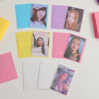 Ins Hot Candy Color Kpop Toploader Card Sleeves Photocard Storage Bag Idol Photo Cards Protective Case Канцелярские принадлежности