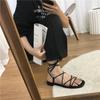 2024 Roman Sandals Women Summer New Fashion Flat Open Toe Cross Tie Shoes Casual Elegant Dress Lace Up Beach Gladiator Sandals