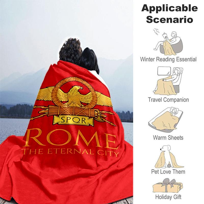 1pc Blanket SPQR Roman Eagle1 Print Design, Lightweight Blanket for Sofa, Bed- Soft &Warm, Gift for All Seasons like Christmas, Halloween