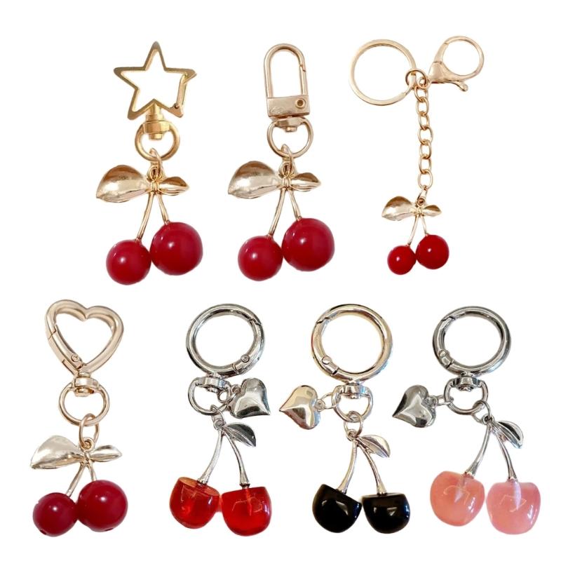 Подвеска в виде сумки Cherry Bag Charm Смола Вишня Брелок Модный сплав Ювелирные изделия Ключ Аксессуар Подарок для Модных Женщин Девочек