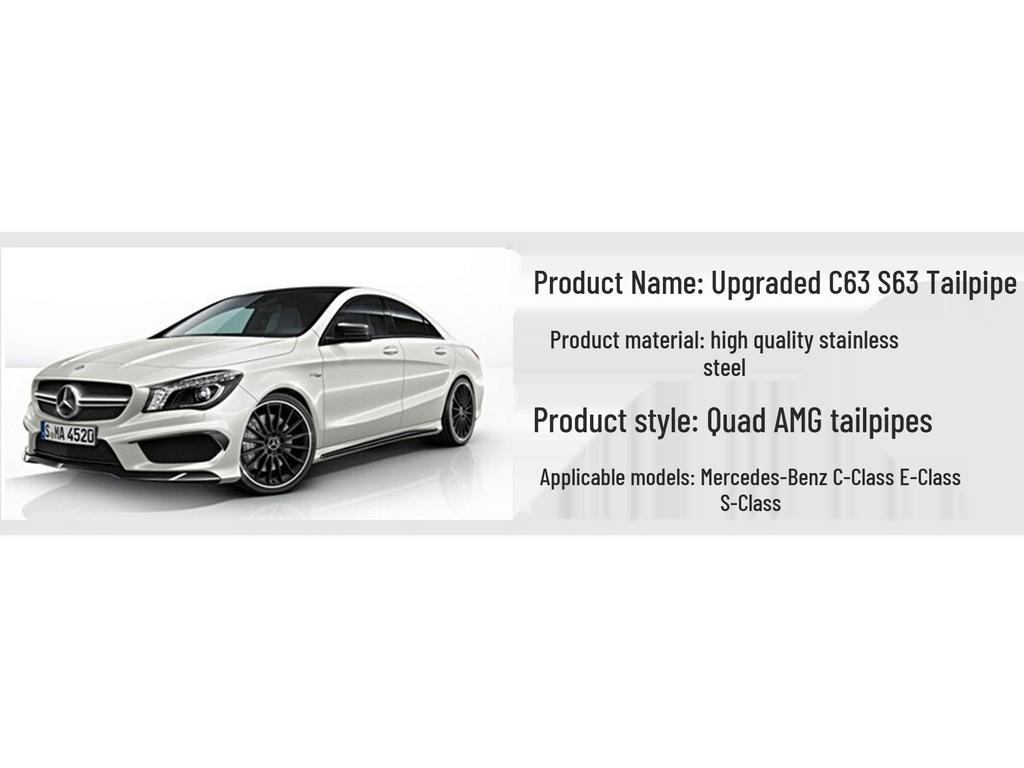 Mercedes-Benz W204/W212 C/E-Class Exhaust Tailpipe Modification - Fits C63, E63, CLS with Square Tip