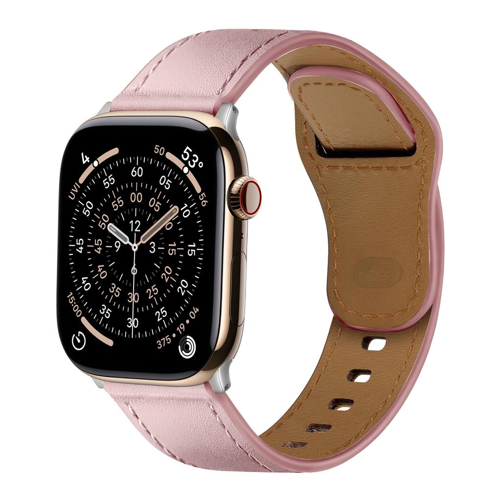 Ремешок из натуральной кожи для Apple Watch Ремешки 46 мм 49 мм 45 44 42 41 40 38 мм Correa Браслет iWatch Серии 11/10/9/8/7/6/SE/Ultra