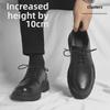 Мужская обувь 2024 года из черной кожи, увеличивающая рост - 10 см, дышащая, официальная и повседневная обувь для зимы