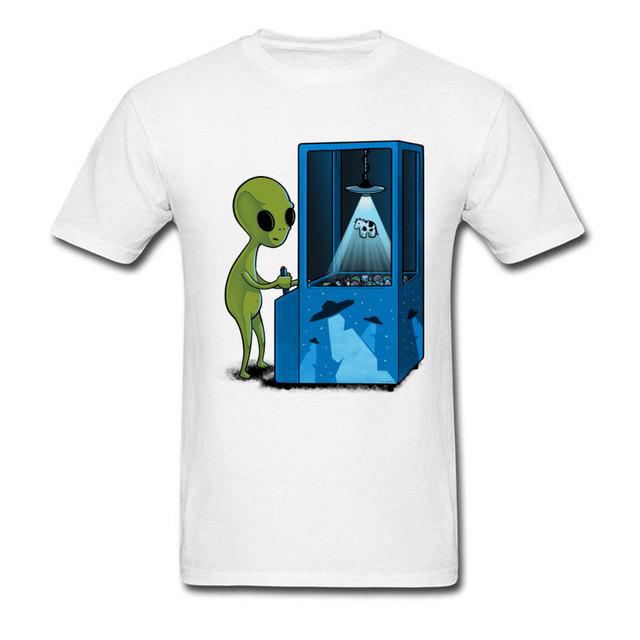 Womens Tshirt with Humorous Street Style Casual Harajuku Style UFO Alien Theme FashionableSummer Streetwear Personality YK