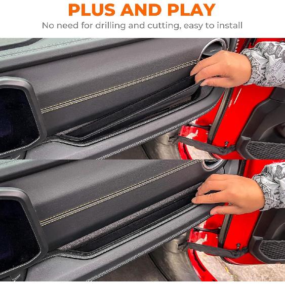 Savadicar Grab Bar Tray With Microfiber Compatible With 2024 2025 Jeep Wrangler (JL) And Gladiator (JT), Passenger Side GrabTray Storage Organizer,