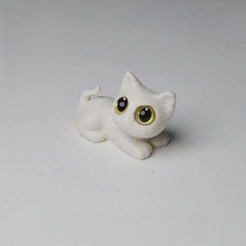 3D Printed Big Eye Cute Cat Figurines Desk Decoration Crafts Home Decor Kawaii Kitten Collectible Miniatures Birthday Party Gift