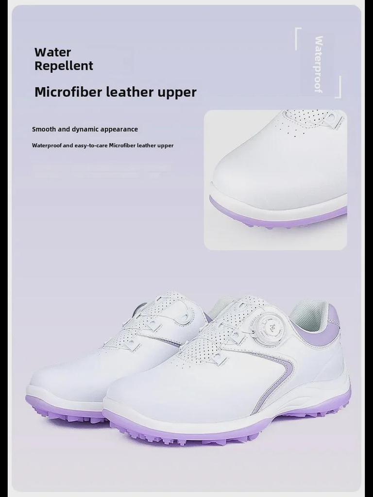 Женская обувь для гольфа: Универсальные, нескользящие, водонепроницаемые, с эластичными шнурками и фиксированными шипами