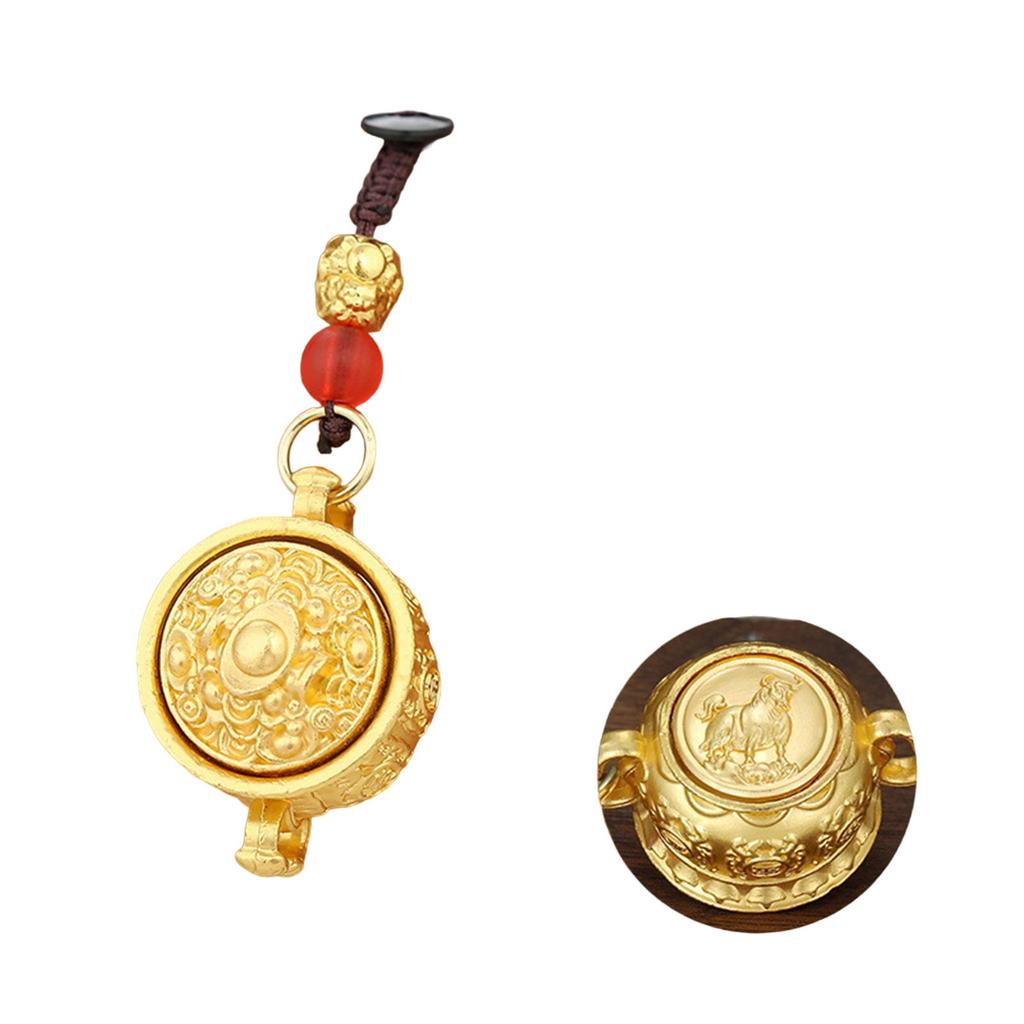 Подвеска-брелок с символом китайского зодиака, символизирующая удачу и богатство, изготовленная из прочного металла с изысканными деталями.