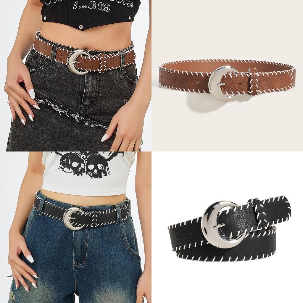 Korean Style Pu Leather Belt For Women With Vintage Handcrafted Rope Detailing For Daily Use