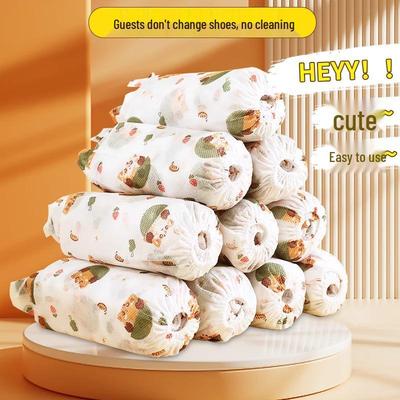 Детские и взрослые нескользящие мультяшные бахилы - Толстые, одноразовые, износостойкие, из нетканого материала для использования в помещении