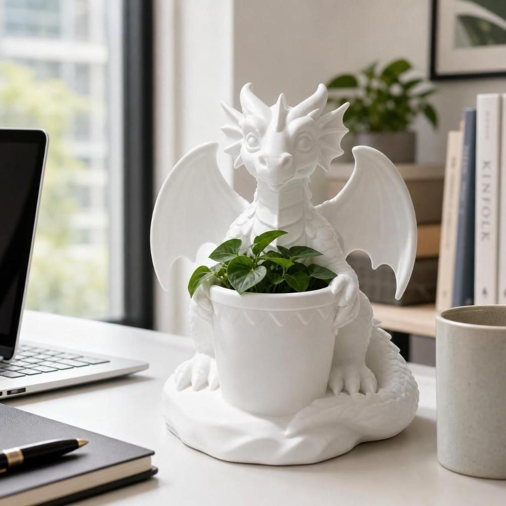 3D Printed Dragon Planter Pot Gothic Style Desktop Ornaments Creative Dragon Statue Office