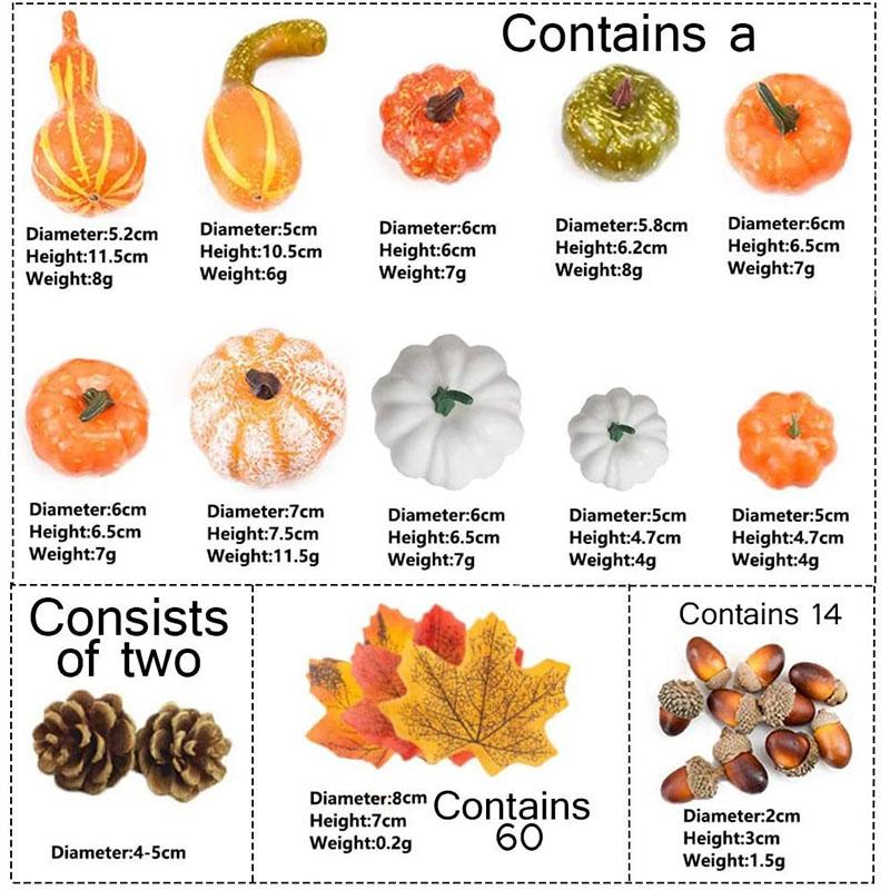 Очарование Банкетный День Благодарения Тыква Кленовый Лист Садовый Декор Венок Домашний Декор Искусственный Осень 50 шт./166 шт. Осенний Урожай