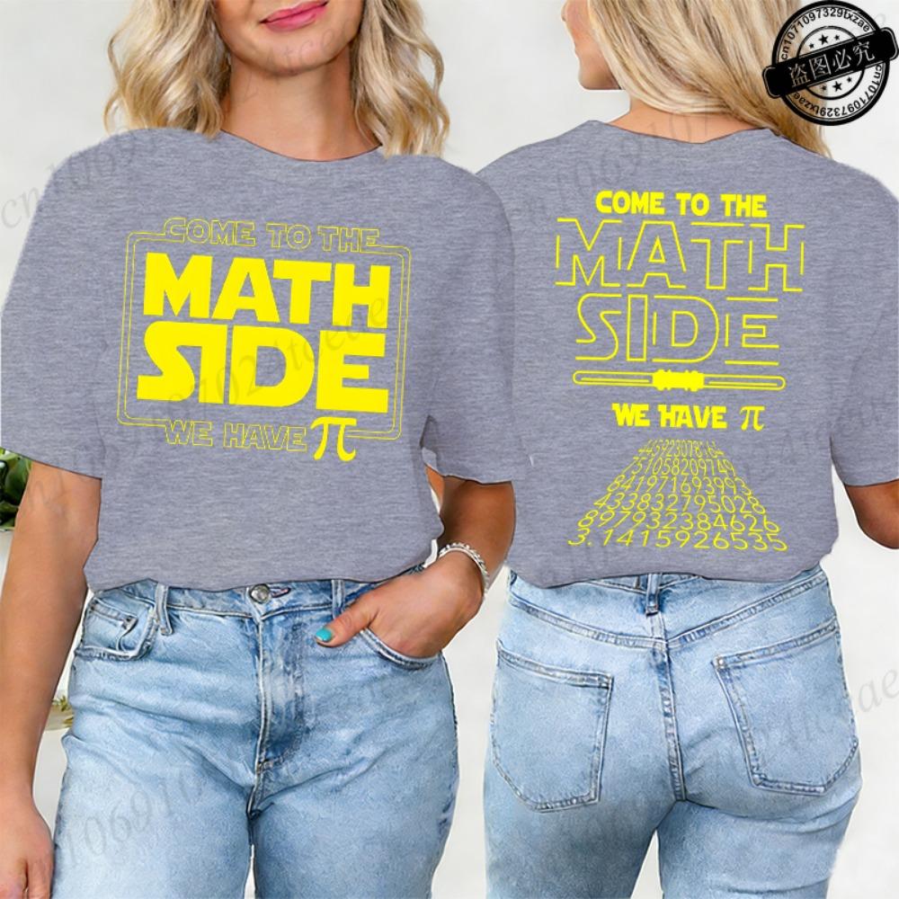 Math Pi Printed T-Shirts for Women Math Teacher Tee Tops Unisex Clothing Short Sleeve Women's Clothing