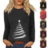 Women's Daily Casual Long Sleeve Christmas  Print O-neck Top