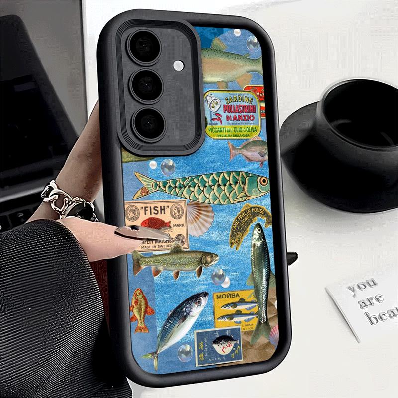 Чехол для телефона Samsung Galaxy S26 S25 Ultra S24 FE Со скидкой Соленая Рыба Чехол S23 Plus S22 + S21 S20 5G Мягкий Силикон Funda