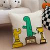 Interesting funny cartoon JJOGUMAN Cushion Cover Throw Pillow Cover Hidden Button Durable Polyester Chair Cushion