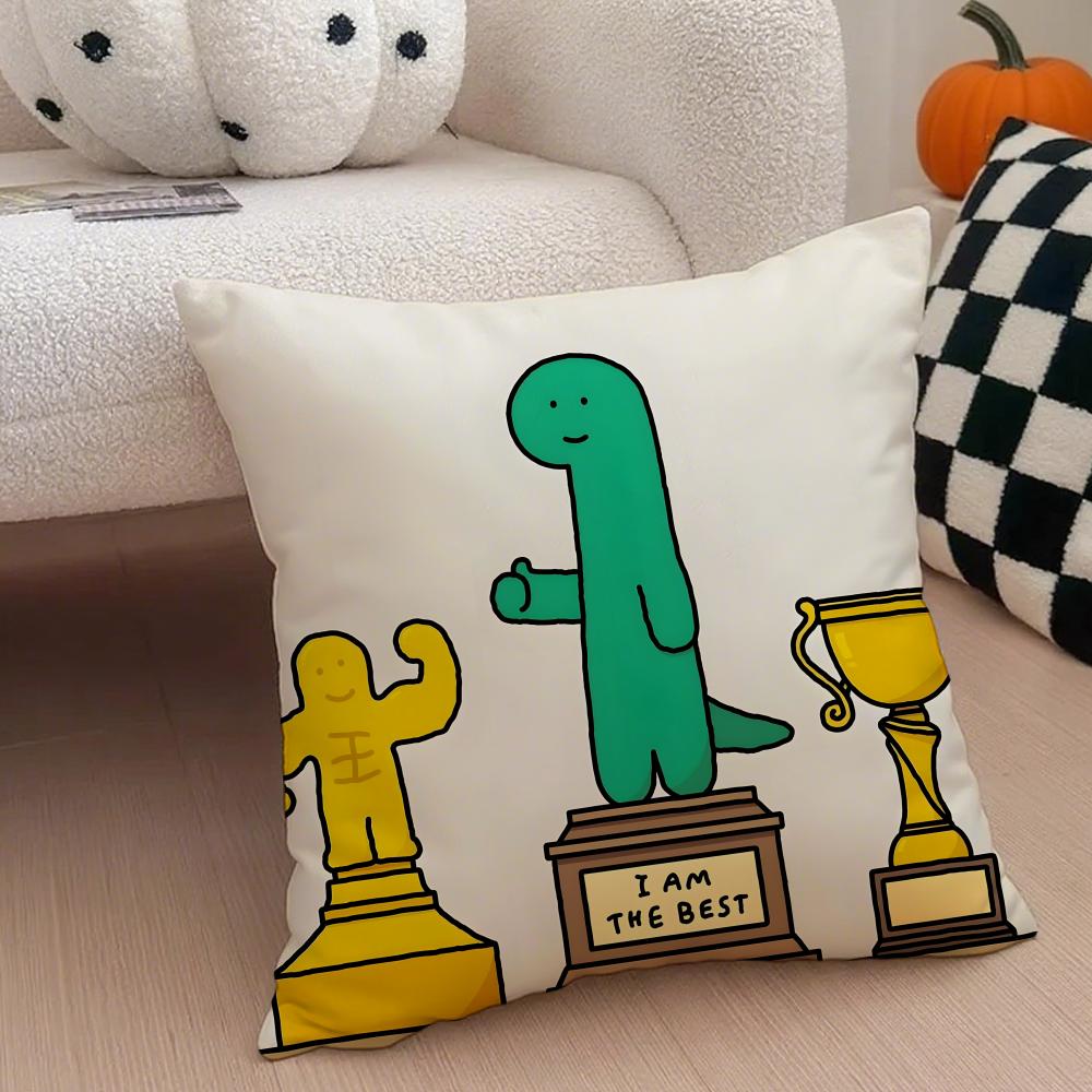Interesting funny cartoon JJOGUMAN Cushion Cover Throw Pillow Cover Hidden Button Durable Polyester Chair Cushion