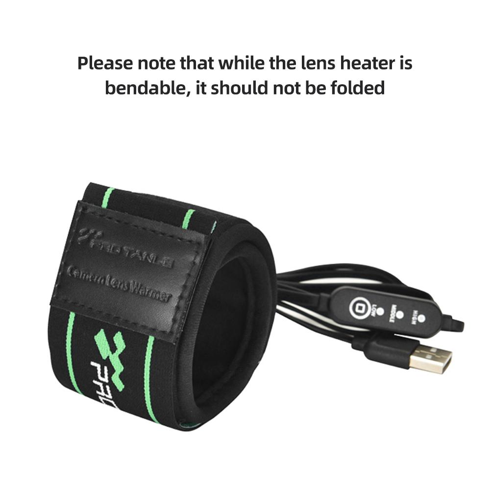 PRO TANLE USB-нагреватель объектива 290 мм/11,4 дюйма, подогреватель объектива камеры, 3 уровня температуры, быстрый равномерный нагрев для