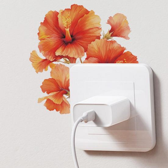 Наклейка на переключатель с цветочным принтом, водостойкая самоклеющаяся ПВХ-клейка и наклейка для гостиной, спальни, детской комнаты, настенный переключатель, украшение, наклейка