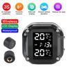 Wireless Motor Tire Pressure Monitoring Alarm System Motorcycle TPMS With 2 External Sensors LCD Display