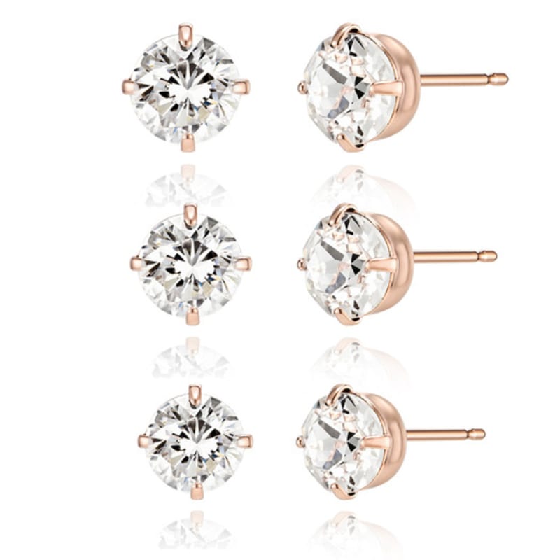 CRANNE 14K Кубические серьги с 4 зубцами (Позолоченный) C24EGF174