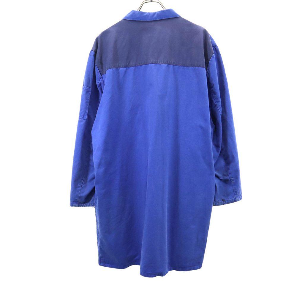 EURO WORK 70-е 80-е Винтажный Евро Ворк рабочее пальто Честерфилд Синий х темно-синий Мужской Б/У