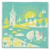JIKAN STYLE MOOMIN Triple Gauze 25 X 25 05850 Handkerchief, Bouquet, Green, Approx. Cm,