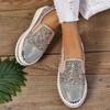 Loafers Platform Flat Rhinestone Fashion Women's Shoes Women's Canvas Shoes Casual Lace-up Low High Top Zapatillas De Mujer