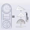 1/2/3 Pcs Multifunctional Geometric Ruler Plastic Draft Ruler Geometric Drawing Template Measuring Tool School Supplies