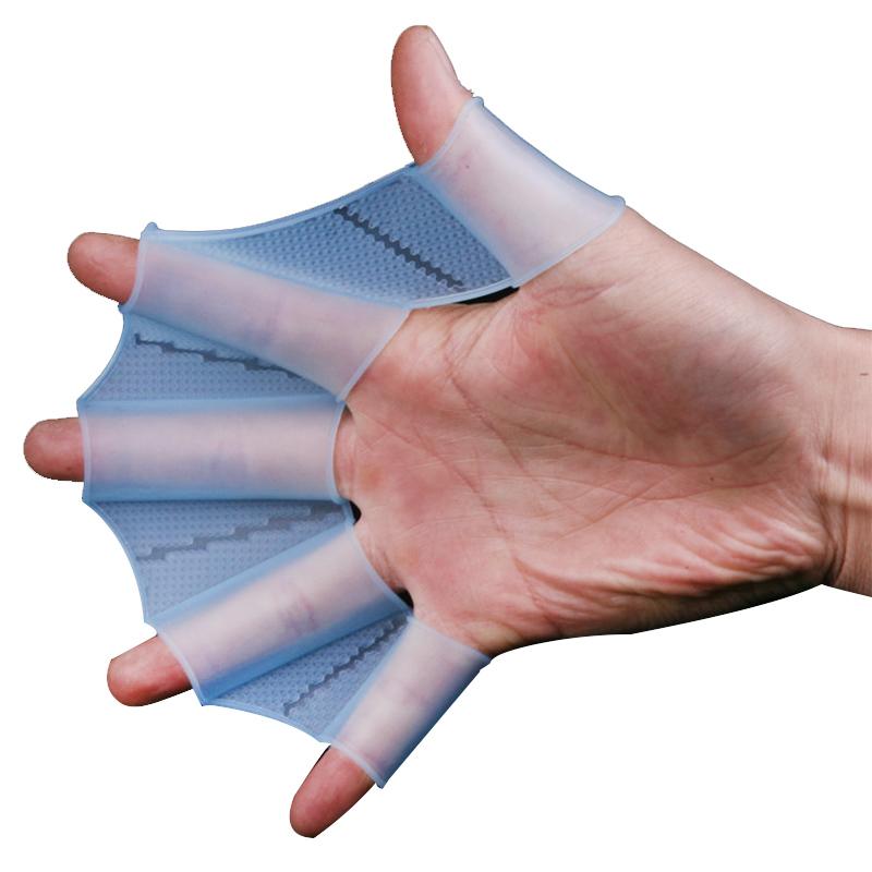 1 Pair Silicone Swim Swimming Gear Fins Hand Webbed Flippers Training Fins Glove