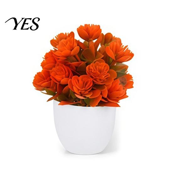 Bookshelf Artificial Plant Simulated Small Potted Plant, Maintenance-Free, Realistic Autumn Leaves Fall-themed Faux Mini Fake for Desktop Decor Color