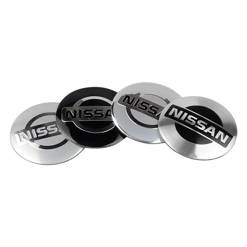 For Nissan ArR44pcs/set 56mm Car Wheel Center Hub Caps Stickers For Nissan Tiida Nismo Teana GTR 350Z 240SX 370Z Versa Almera Auto Dekoration