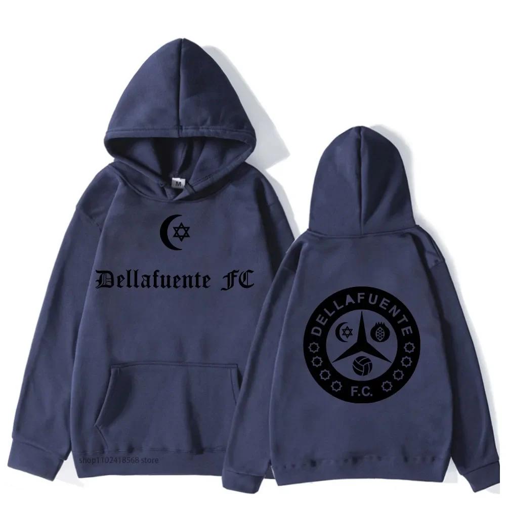 Dellafuente Hoodies Rap Print Толстовка с капюшоном Мужская одежда Зимняя готическая мужская с длинным рукавом Sudadera Женская