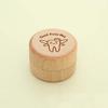 Primary Teeth Wood Baby Tooth Box Baby Teeth Save Tooth Fairy Box Round Deciduous Tooth Case  Kids