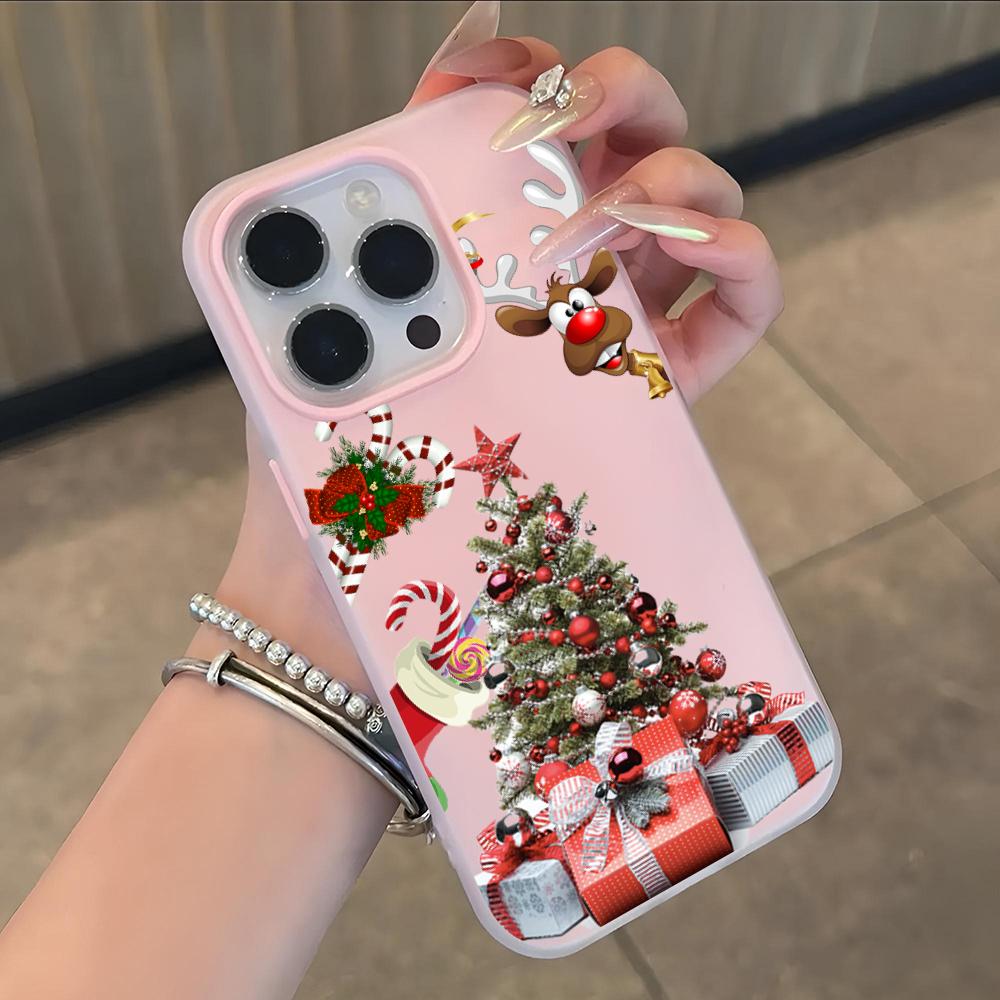 Santa Claus Christmas Tree Phone Case Soft Matte Candy For IPhone 17 16 15 14 Pro Max Plus 13 12 11 Transparent Bumper Cover