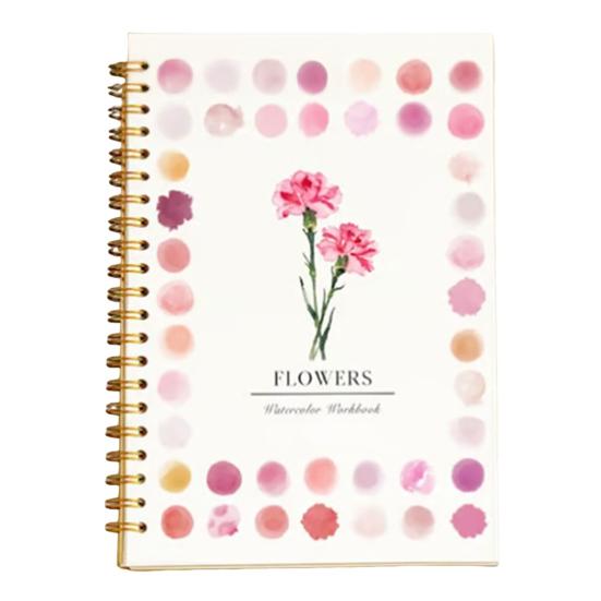 Альбом для акварели Книжка-раскраска Пошаговые уроки для животных цветов Подходящий для начинающих Набор для рисования для обучения Снятие стресса