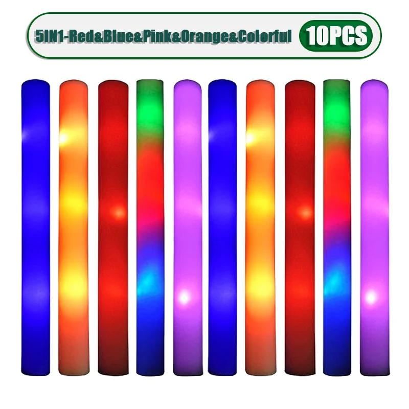 10PCS Glow Stick Music Festival Concert Support Glow Sticks Mardi Gras Party Supplies Festival Wedding Celebration Glow Sticks