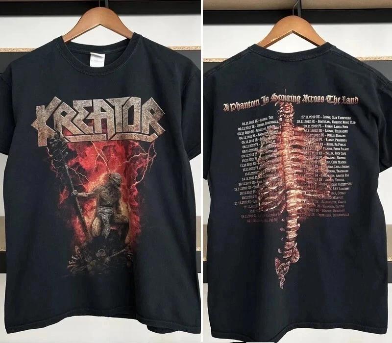 Новая футболка Kreator Thrash Metal Band, 2 стороны, черный хлопок, размеры от S до 5XL