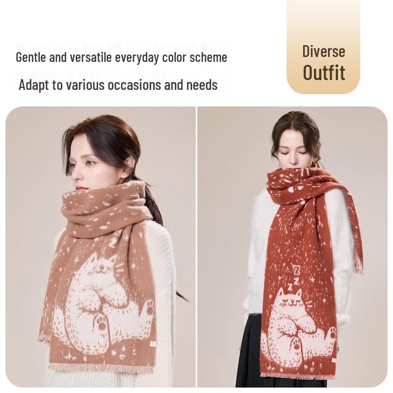 JIUMU Women's 100% Pure Wool Scarf & Shawl
