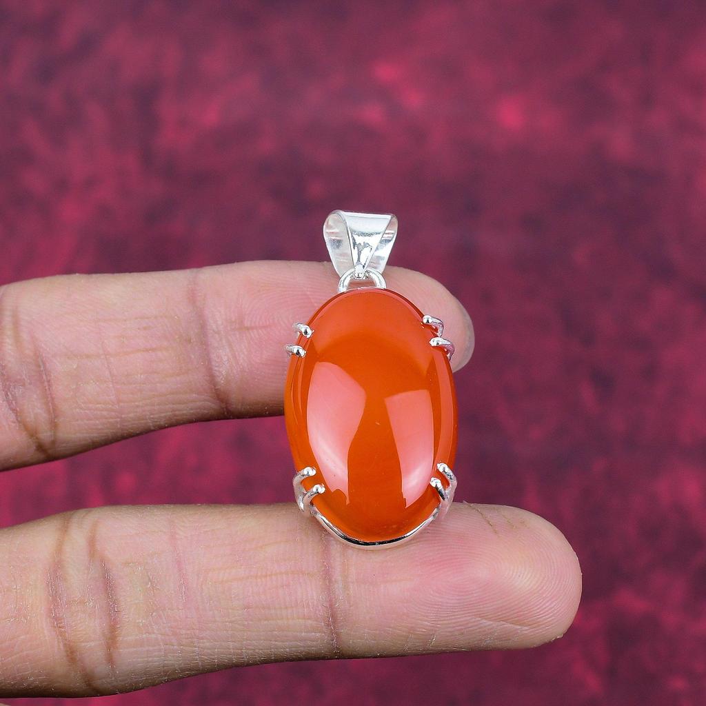 Подвеска из цельного серебра 925 пробы с сердоликом, подвеска из драгоценного камня ручной работы, подарок жене, абсолютно новая подвеска