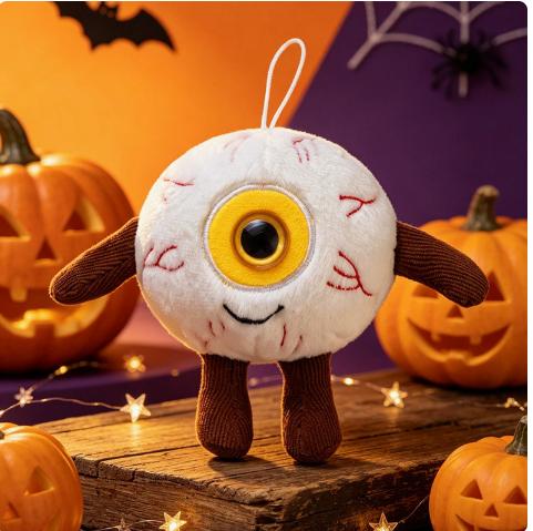 Spooky Eyeball Plush Toy Halloween Decoration Soft Stuffed Creepy Eye Pendant Bag Charm Party Favor Gift For Kids