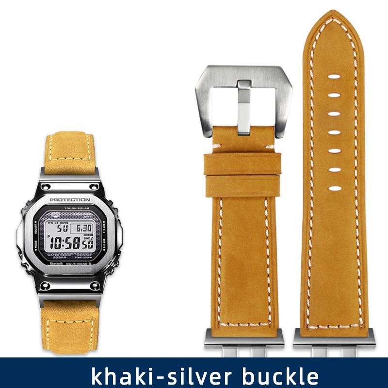 Классический ретро-ремешок из натуральной кожи CrazyHorse Skin для Casio G-SHOCK GMW-B5000 35th anniversary series Модифицированный стиль Мужские часы