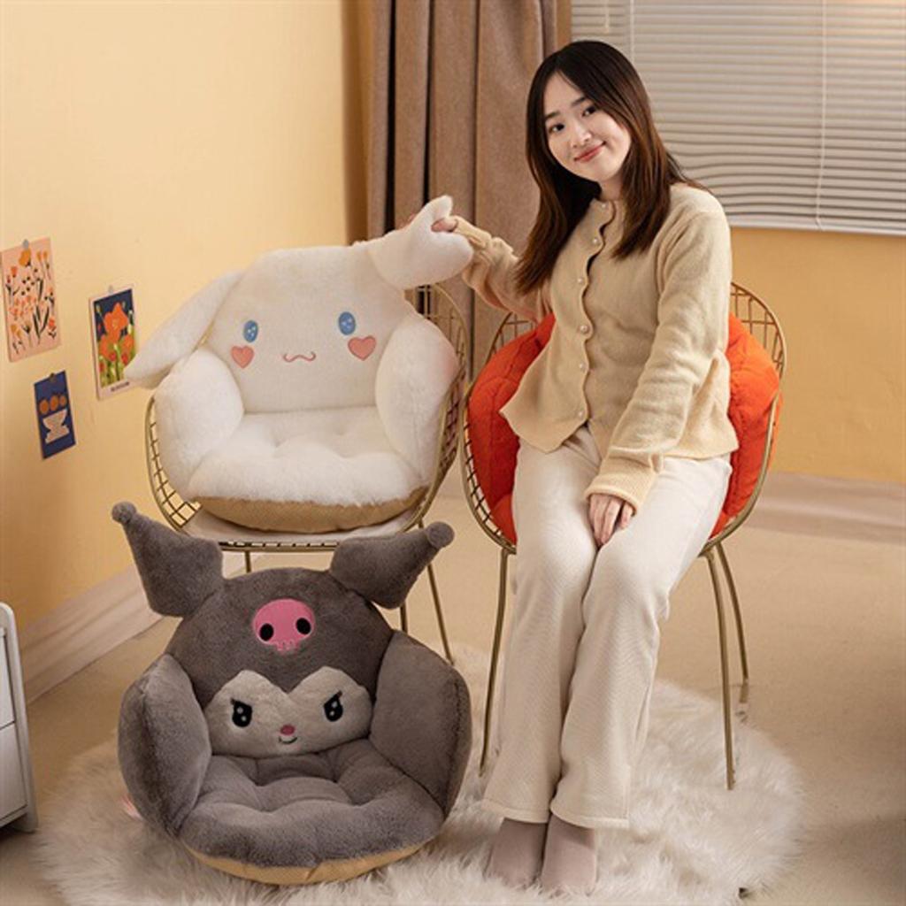 Cute Plush Chair Cushion Lazy Sofa Backrest Integrated