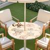 Outdoor Round Table Cover With Umbrella Hole Elastic Hem Waterproof Dustproof Patio Garden Tablecloth Caf Style Decor