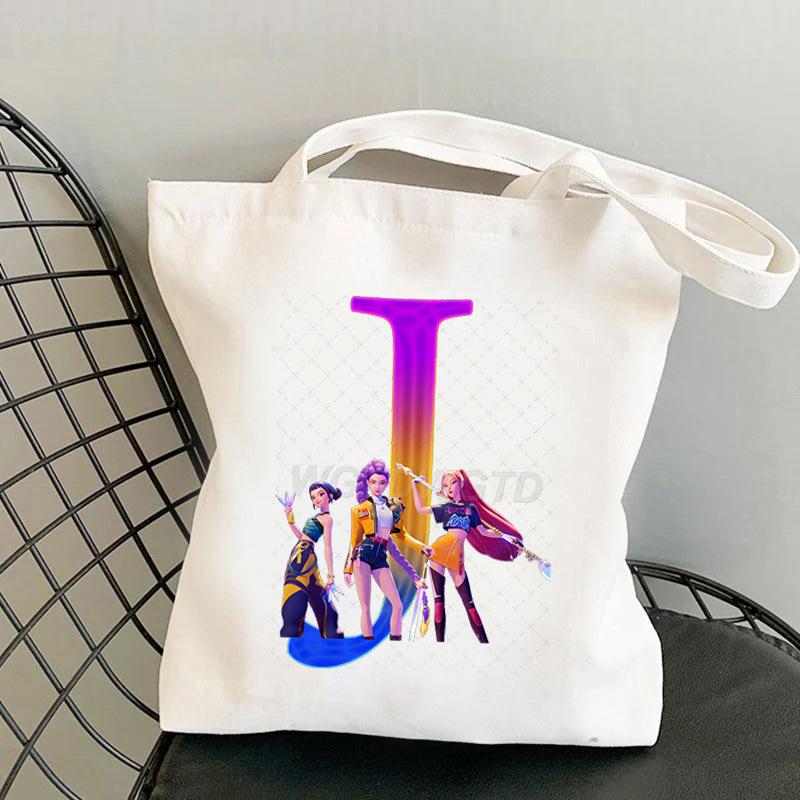 Anime Cartoon 26 Letter Printing Trend Shoulder Bag Large Capacity Go Out Portable Handbag Casual Versatile